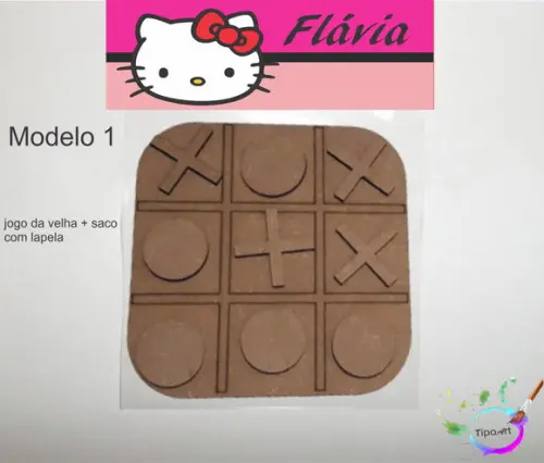 Jogo da Velha-cortado a Laser,sem Pintura-saco e Lapela