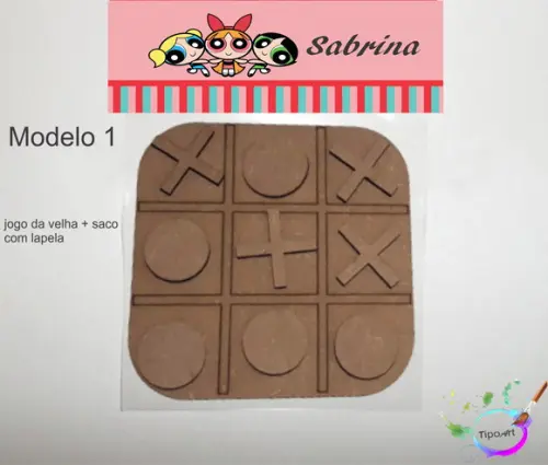 Jogo da Velha-cortado a Laser,sem Pintura-saco e Lapela