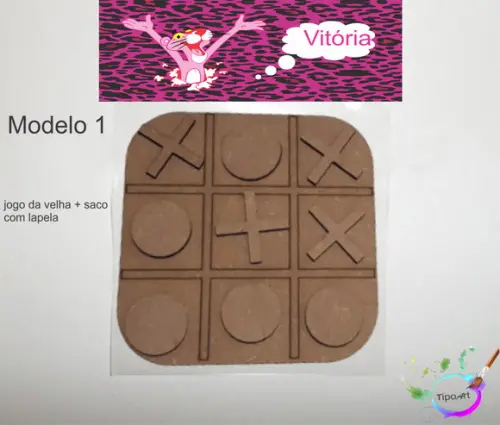 Jogo da Velha-cortado a Laser,sem Pintura-saco e Lapela