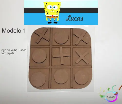 Jogo da Velha-cortado a Laser,sem Pintura-saco e Lapela