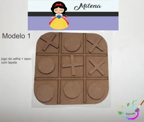 Jogo da Velha-cortado a Laser,sem Pintura-saco e Lapela