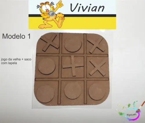 Jogo da Velha-cortado a Laser,sem Pintura-saco e Lapela