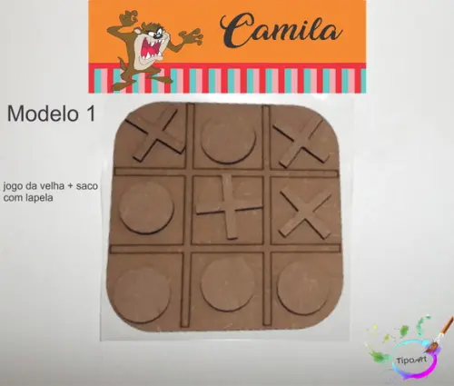 Jogo da Velha-cortado a Laser,sem Pintura-saco e Lapela