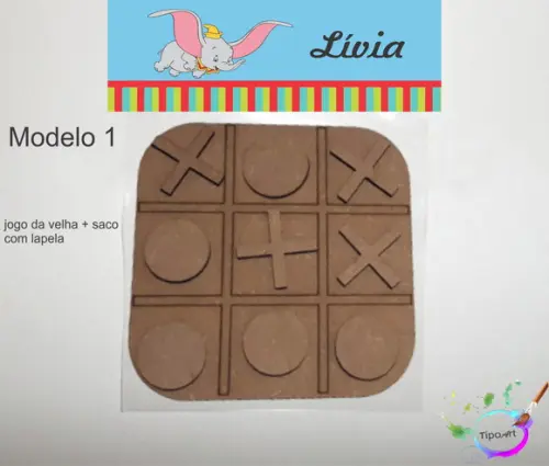 Jogo da Velha-cortado a Laser,sem Pintura-saco e Lapela
