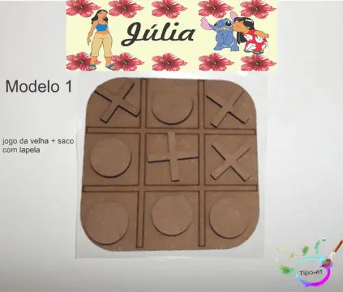 Jogo da Velha-cortado a Laser,sem Pintura-saco e Lapela