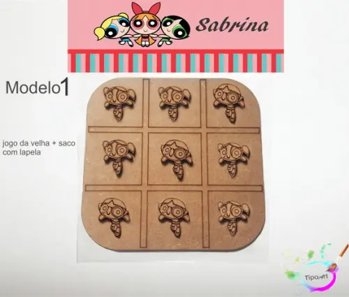Jogo da Velha-cortado a Laser,sem Pintura-saco e Lapela