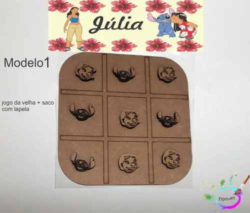 Jogo da Velha-cortado a Laser,sem Pintura-saco e Lapela