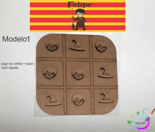 Jogo da Velha-cortado a Laser,sem Pintura-saco e Lapela