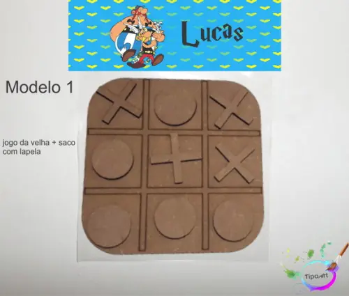 Jogo da Velha-cortado a Laser,sem Pintura-saco e Lapela