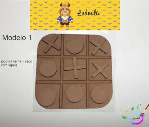 Jogo da Velha-cortado a Laser,sem Pintura-saco e Lapela