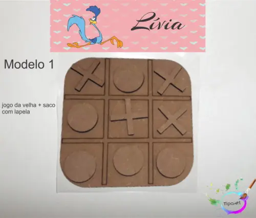 Jogo da Velha-cortado a Laser,sem Pintura-saco e Lapela