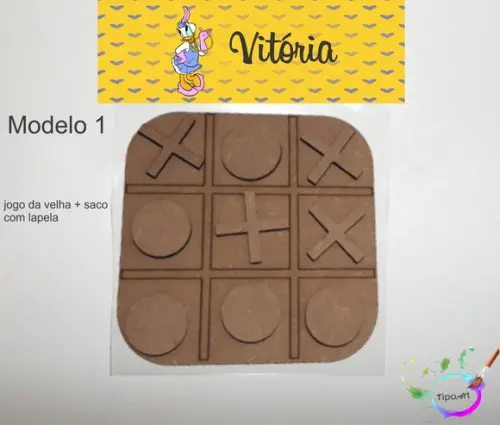 Jogo da Velha-cortado a Laser,sem Pintura-saco e Lapela