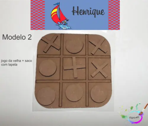Jogo da Velha-cortado a Laser,sem Pintura-saco e Lapela