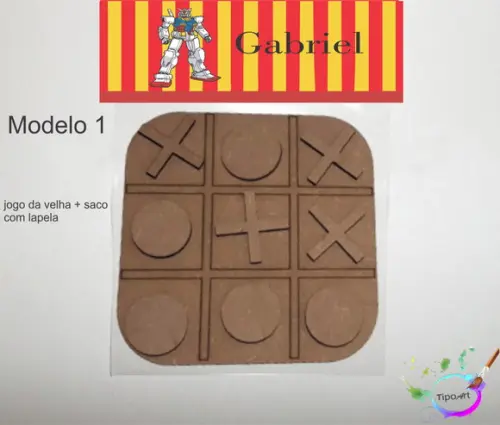 Jogo da Velha-cortado a Laser,sem Pintura-saco e Lapela