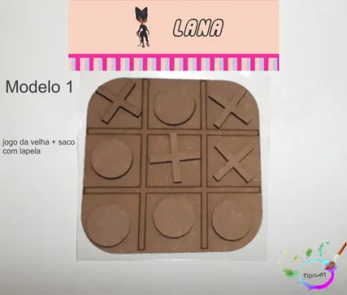 Jogo da Velha-cortado a Laser,sem Pintura-saco e Lapela
