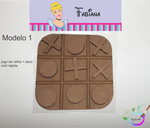 Jogo da Velha-cortado a Laser,sem Pintura-saco e Lapela