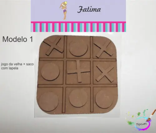 Jogo da Velha-cortado a Laser,sem Pintura-saco e Lapela