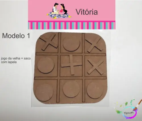 Jogo da Velha-cortado a Laser,sem Pintura-saco e Lapela