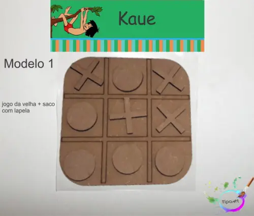 Jogo da Velha-cortado a Laser,sem Pintura-saco e Lapela