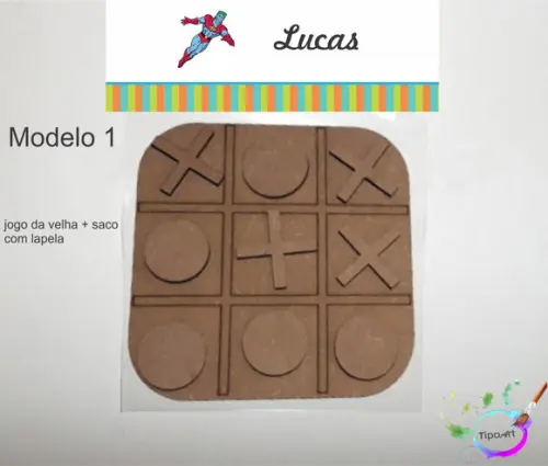 Jogo da Velha-cortado a Laser,sem Pintura-saco e Lapela