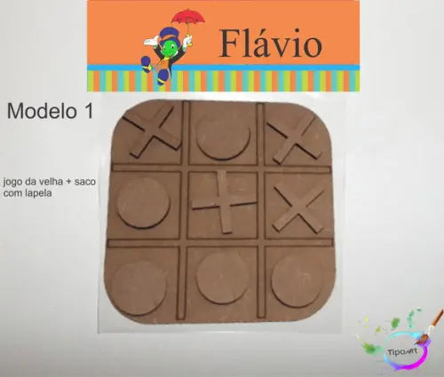 Jogo da Velha-cortado a Laser,sem Pintura-saco e Lapela