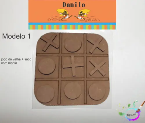 Jogo da Velha-cortado a Laser,sem Pintura-saco e Lapela