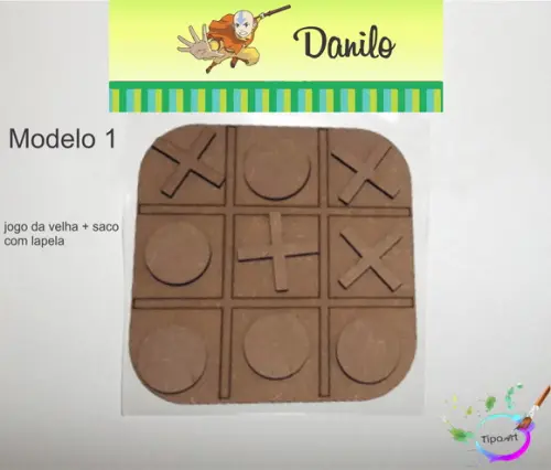 Jogo da Velha-cortado a Laser,sem Pintura-saco e Lapela