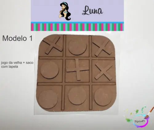 Jogo da Velha-cortado a Laser,sem Pintura-saco e Lapela
