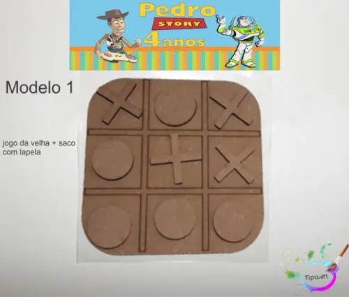 Jogo da Velha-cortado a Laser,sem Pintura-saco e Lapela