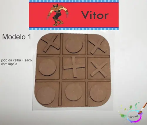 Jogo da Velha-cortado a Laser,sem Pintura-saco e Lapela