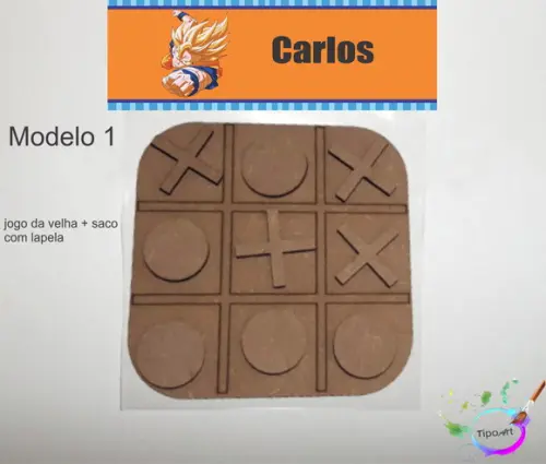 Jogo da Velha-cortado a Laser,sem Pintura-saco e Lapela
