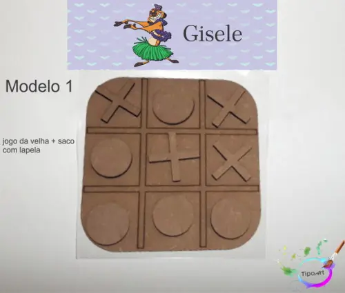 Jogo da Velha-cortado a Laser,sem Pintura-saco e Lapela