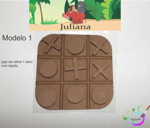 Jogo da Velha-cortado a Laser,sem Pintura-saco e Lapela