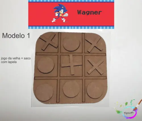 Jogo da Velha-cortado a Laser,sem Pintura-saco e Lapela