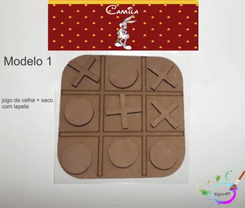 Jogo da Velha-cortado a Laser,sem Pintura-saco e Lapela