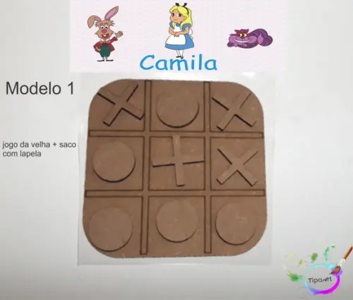 Jogo da Velha-cortado a Laser,sem Pintura-saco e Lapela