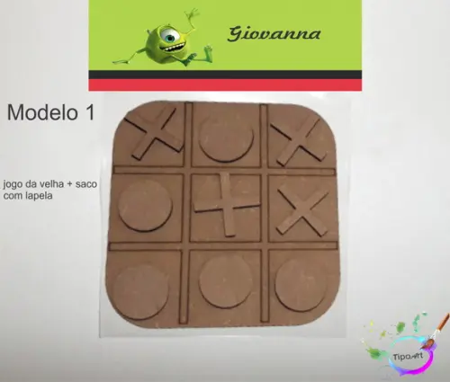 Jogo da Velha-cortado a Laser,sem Pintura-saco e Lapela