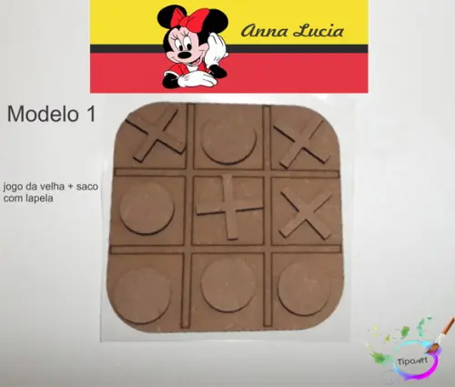 Jogo da Velha-cortado a Laser,sem Pintura-saco e Lapela