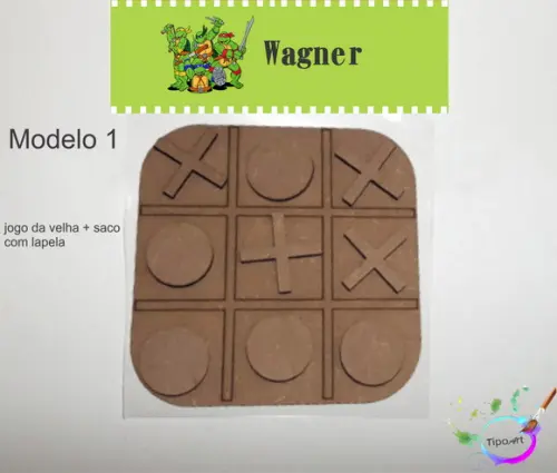 Jogo da Velha-cortado a Laser,sem Pintura-saco e Lapela