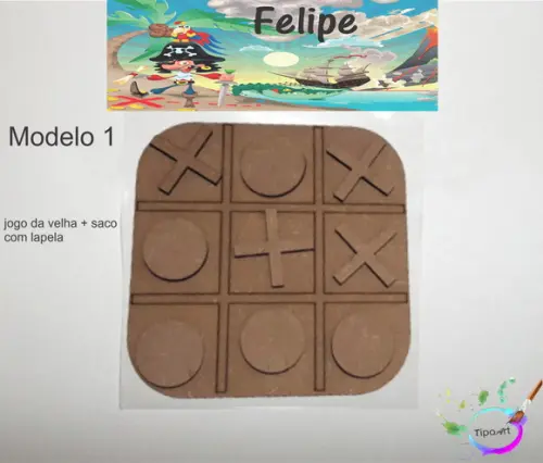 Jogo da Velha-cortado a Laser,sem Pintura-saco e Lapela