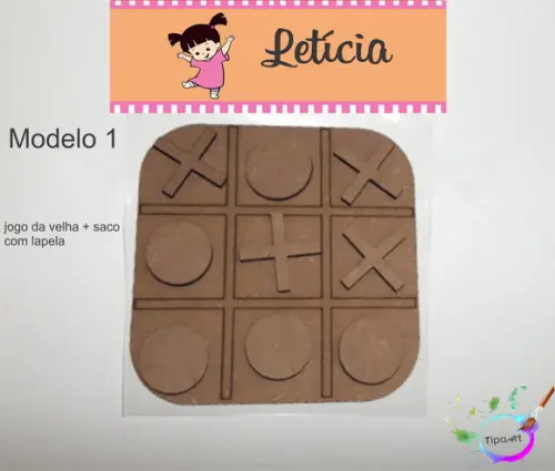 Jogo da Velha-cortado a Laser,sem Pintura-saco e Lapela