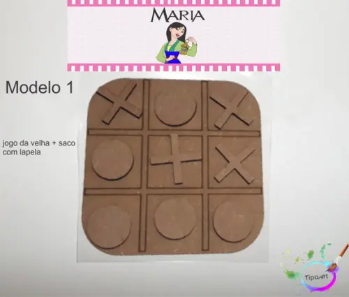 Jogo da Velha-cortado a Laser,sem Pintura-saco e Lapela