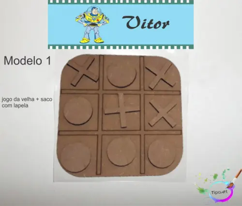 Jogo da Velha-cortado a Laser,sem Pintura-saco e Lapela