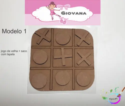 Jogo da Velha-cortado a Laser,sem Pintura-saco e Lapela