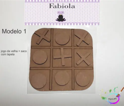 Jogo da Velha-cortado a Laser,sem Pintura-saco e Lapela