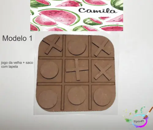 Jogo da Velha-cortado a Laser,sem Pintura-saco e Lapela