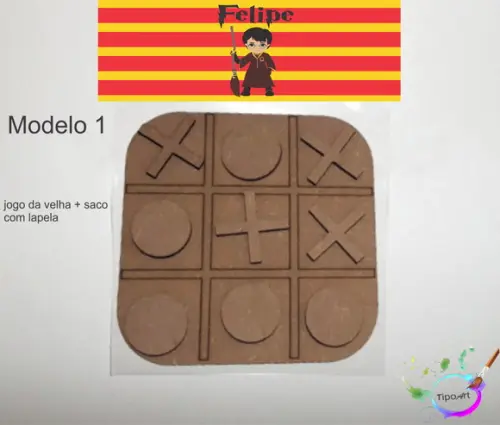 Jogo da Velha-cortado a Laser,sem Pintura-saco e Lapela