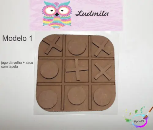 Jogo da Velha-cortado a Laser,sem Pintura-saco e Lapela