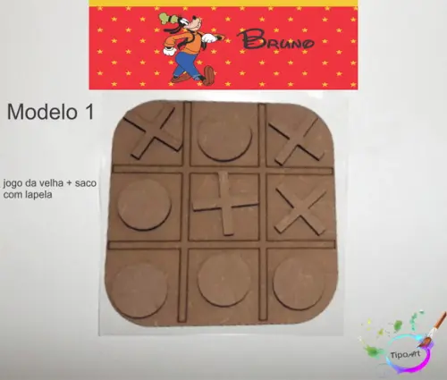 Jogo da Velha-cortado a Laser,sem Pintura-saco e Lapela