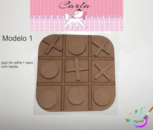 Jogo da Velha-cortado a Laser,sem Pintura-saco e Lapela